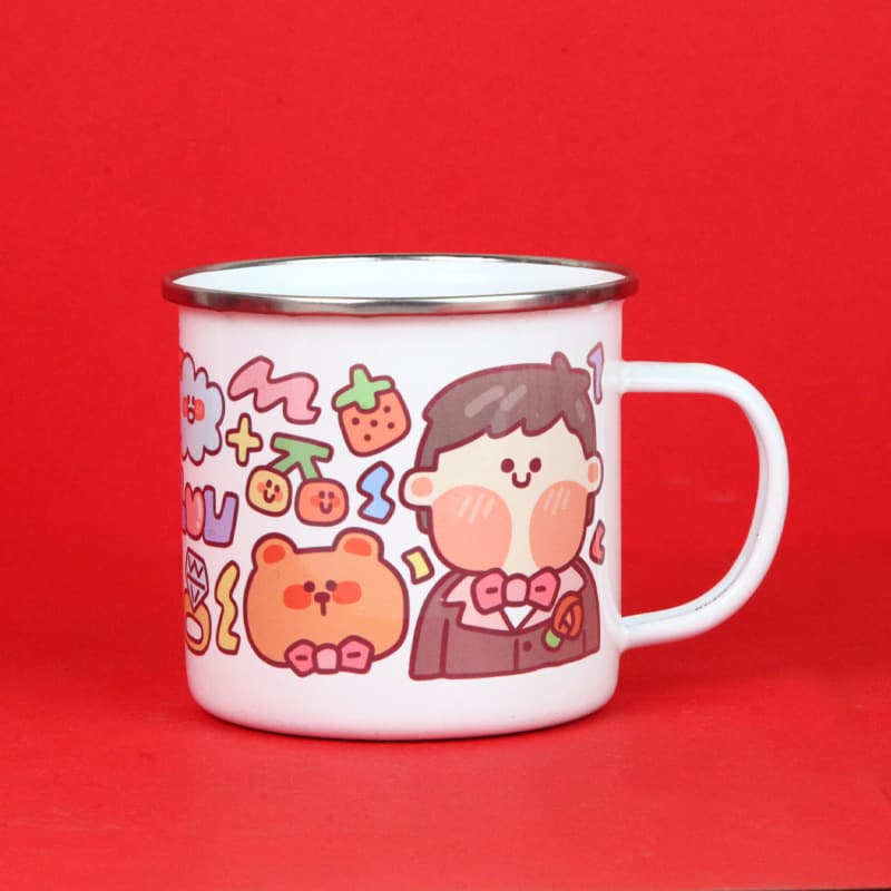 Cross-border hot-selling enamel cup bride and groom Valentine's Day gift groomsmen bridesmaid temu Xiyin spot code