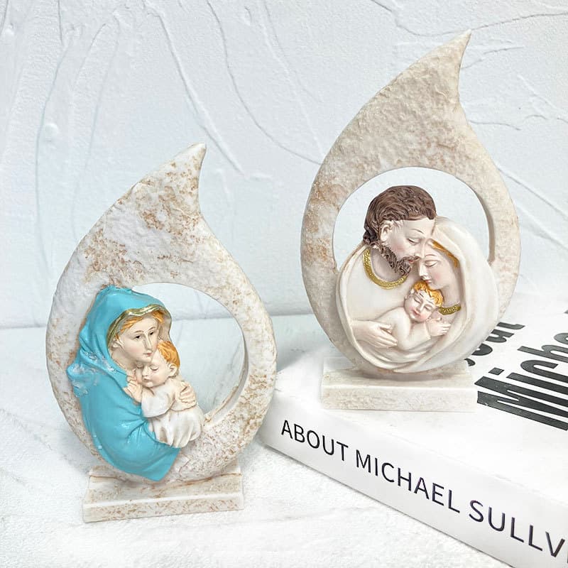 New European-Style Family of Three Statue Silicone Mold DIY Scented Candle Diffuser Plaster Epoxy Ornament Mold