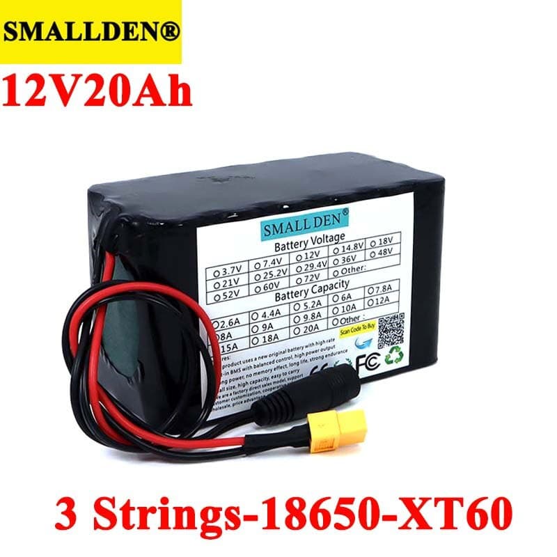 18650 Battery 12V 20mAh Battery Pack 18650 Lithium Battery Inverter Mining Machine + 12.6V Charger