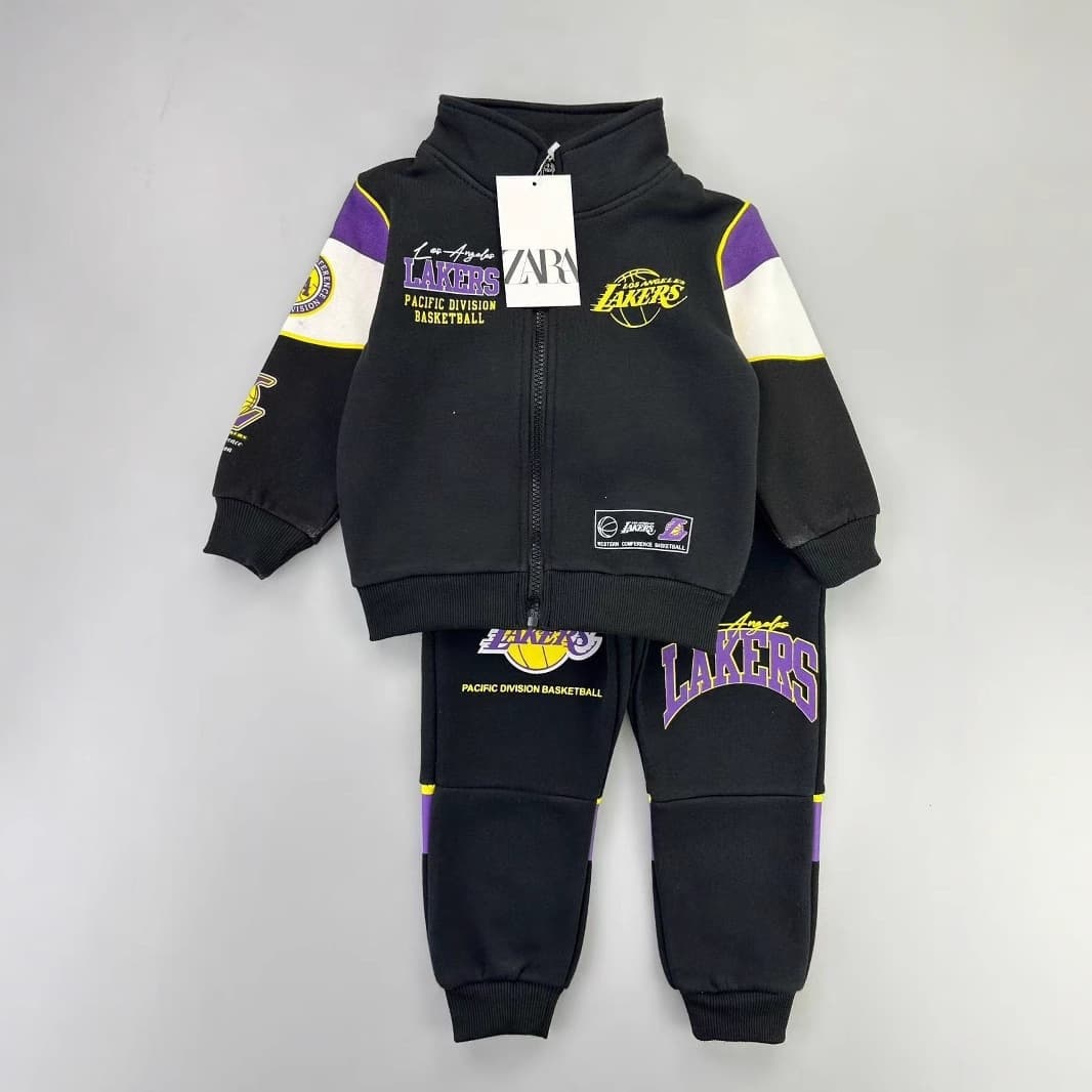 Export Kids Cartoon Thin Fleece Sweatshirt Set 2025 Boys Girls Round Neck Two-Piece Set for EU/US Markets
