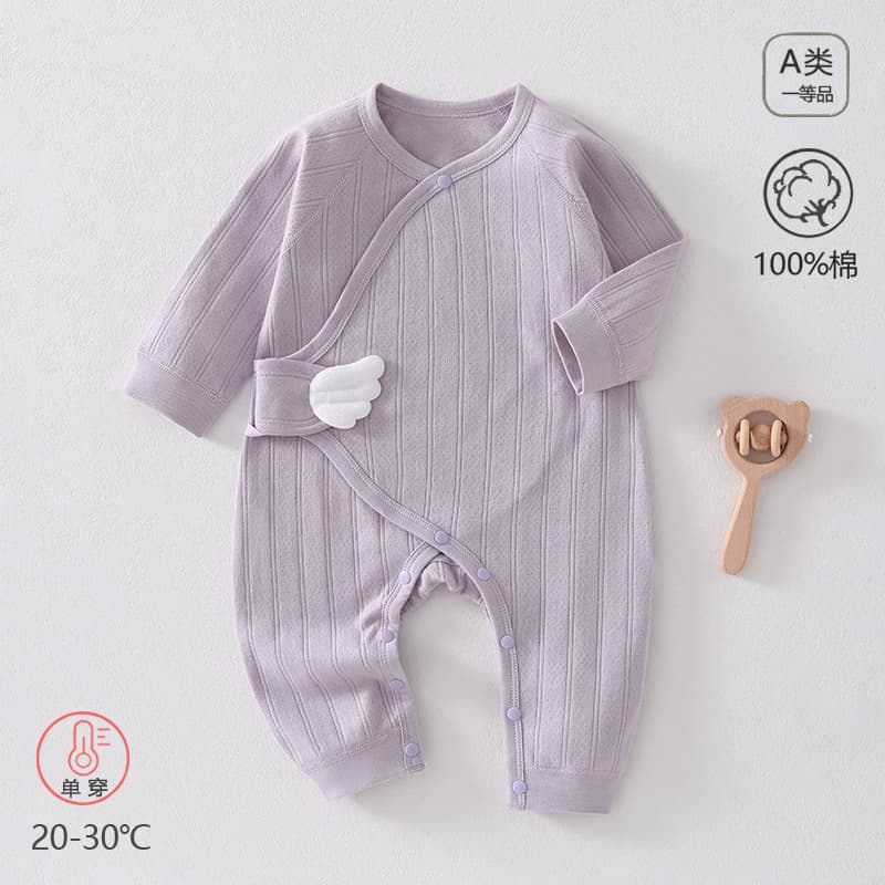 Newborn Baby Magic Tape Butterfly Bodysuit 100% Cotton Four Seasons Infant Romper Spring and Autumn A-Class Seamless Baby Onesie
