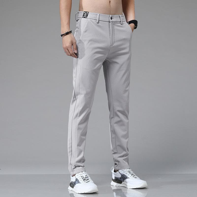 Cross-border pants men's summer ice silk casual pants men's straight elastic thin quick-drying sports summer trousers breathable