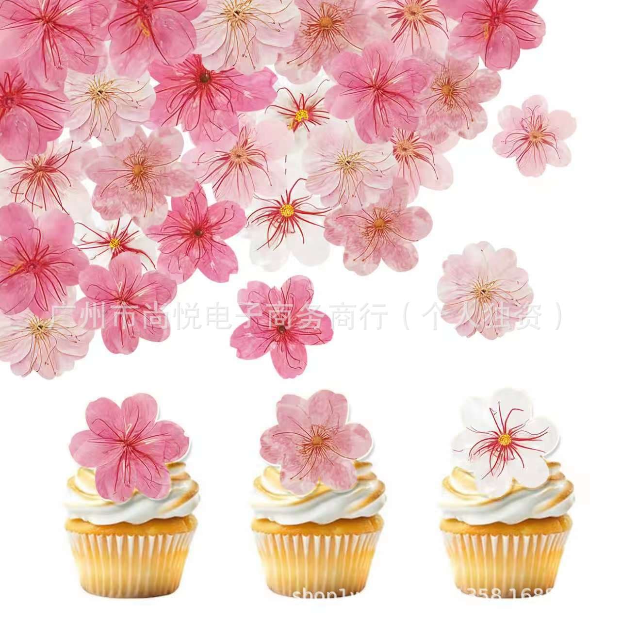 Cross-border hot-selling wafer paper flower cake decoration edible wafer paper cherry blossom plate garnish baking decoration