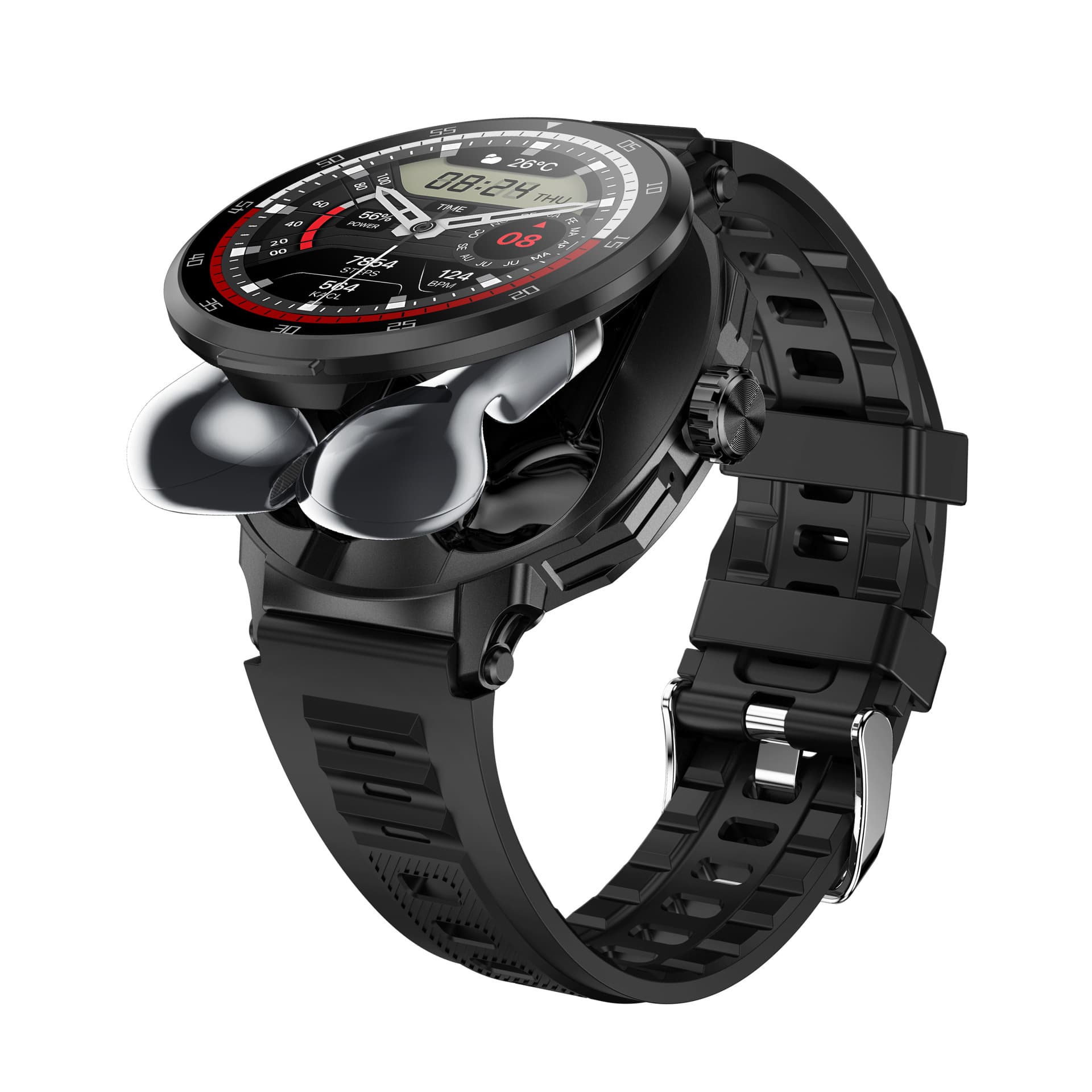 New D11 Bluetooth Headset, Smart Watch, Two-in-One TWS Headset, Heart Rate, Blood Oxygen, Sports Facelink