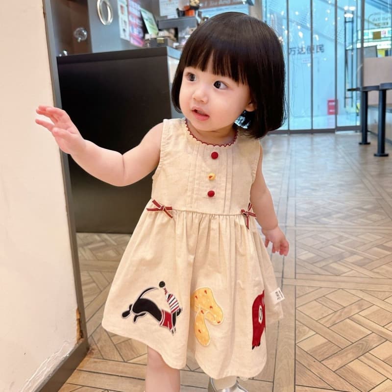 Girls Summer Dress 2025 New Style Toddler Baby Girl Fashion Dress Cute Cartoon Vest Dress