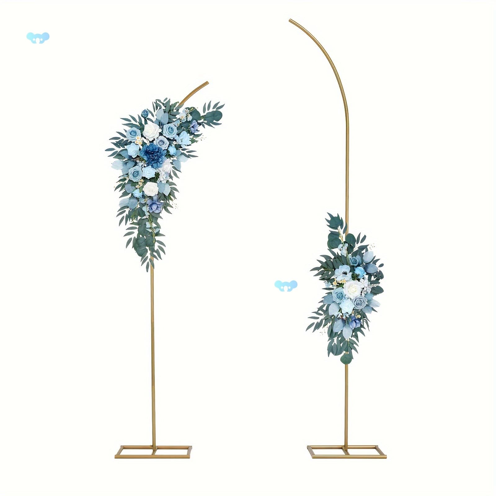 Metal Balloon Arch Backdrop Stand Set of 2 Golden