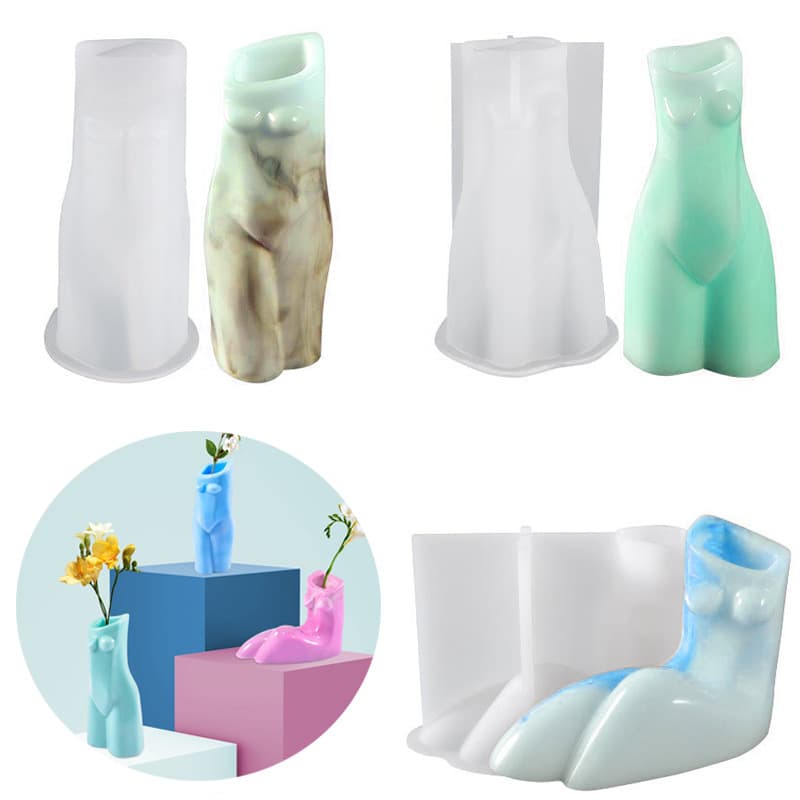Geometric Simple Ins Style Abstract Human Vase Silicone Mold Crystal Glue Drop Diy Stripper Art Ornaments