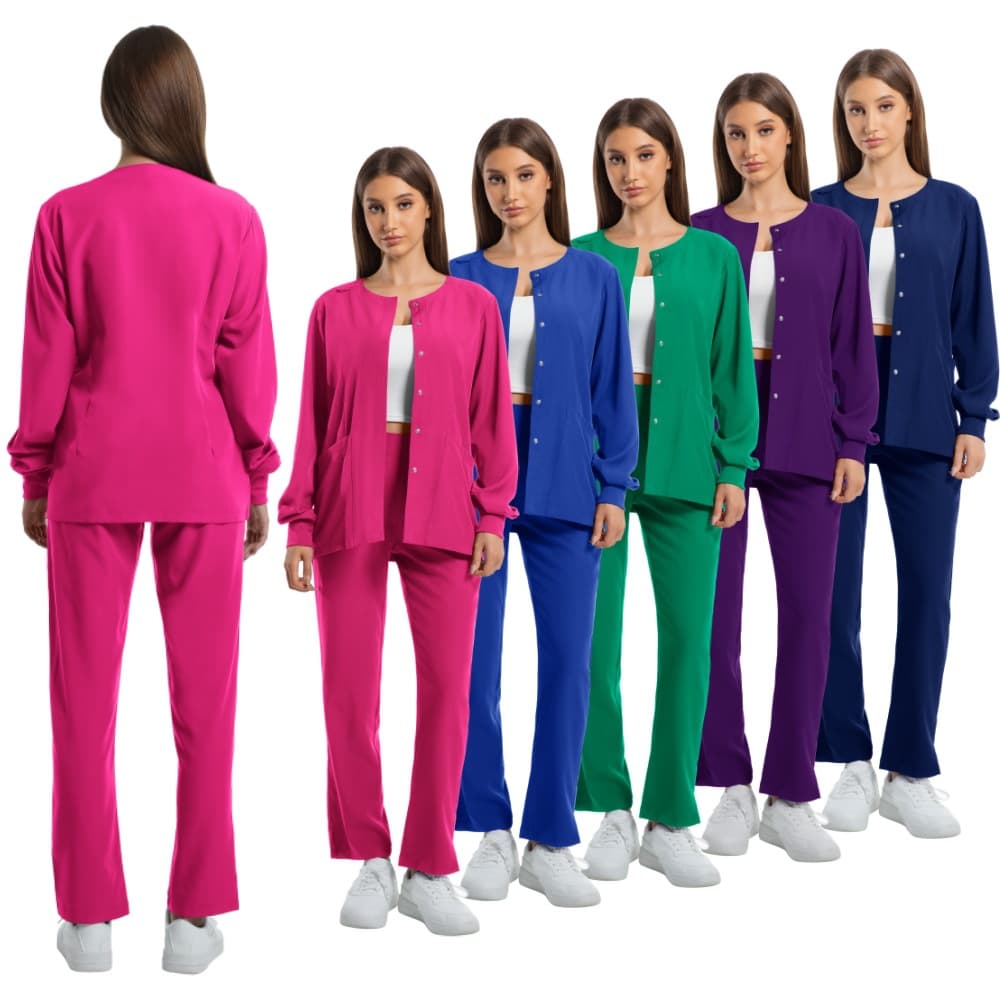 Stretch Quick-Dry Scrub Top Short Sleeve Unisex Surgical Scrubs Medical Uniform for Hospital, Beauty Clinic