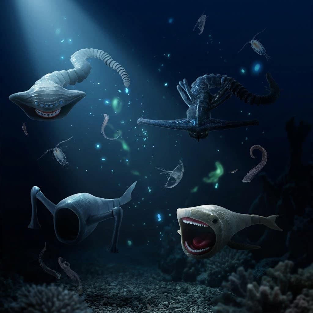 Deep Sea Lost Creature, Behemoth, Sea Monster, Sea Eater, Maya Blup, Creative Toy Model