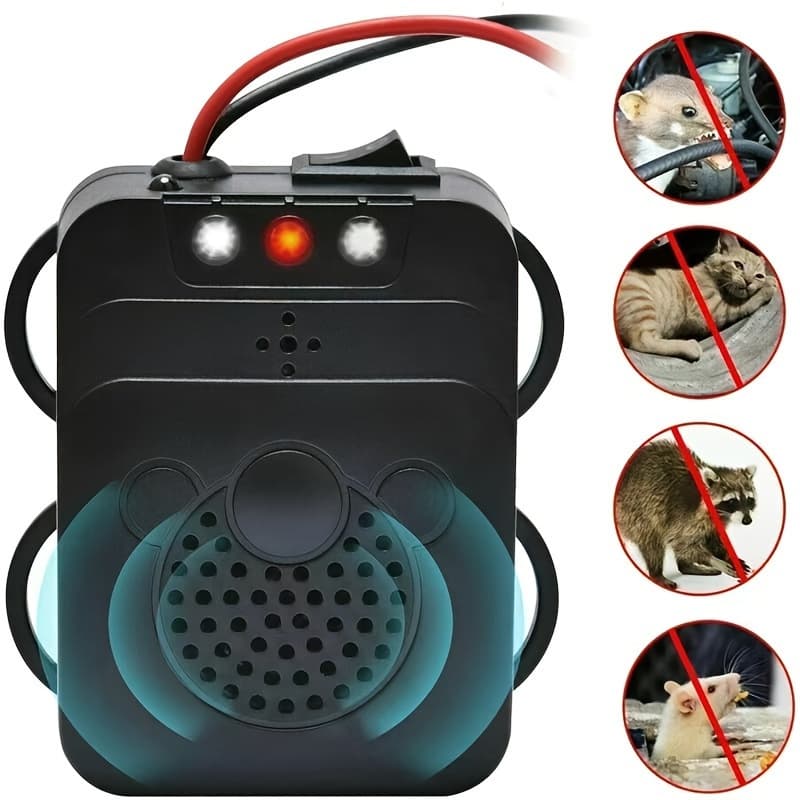 Cross-border new car-mounted mouse repeller, ultrasonic animal repeller, three-power supply, indoor rat repellent artifact