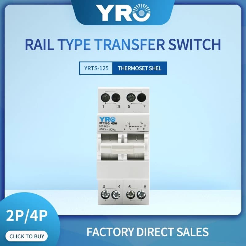Popular CE Certified Interlocking Circuit Breaker Interlock Switch 2P 40A 63A MTS Dual Power Manual Transfer Switch