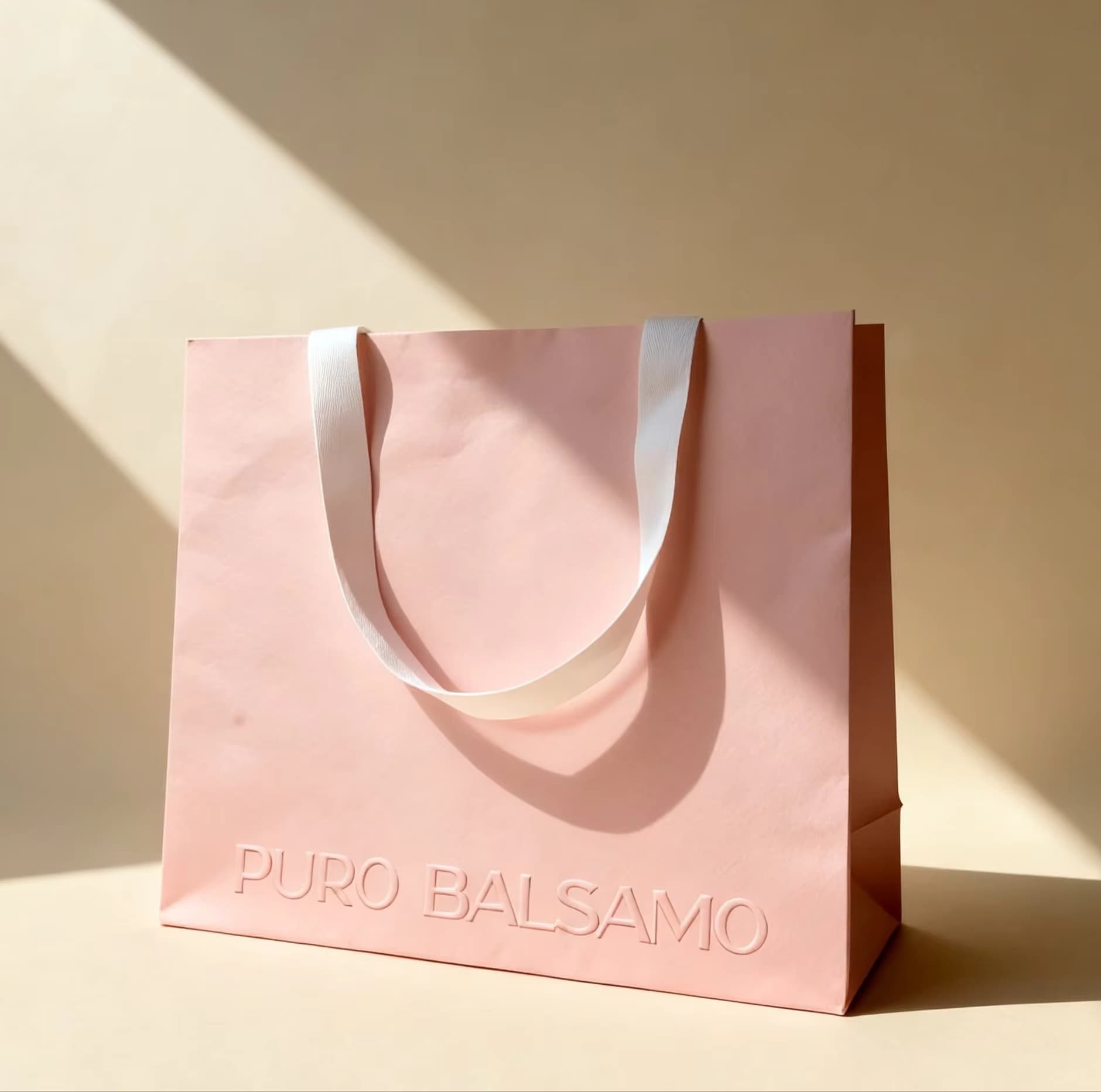 Custom Luxury Cream Kraft Shopping Bag with Embossed Logo, Eco-Friendly Biodegradable Premium Gift Bag
