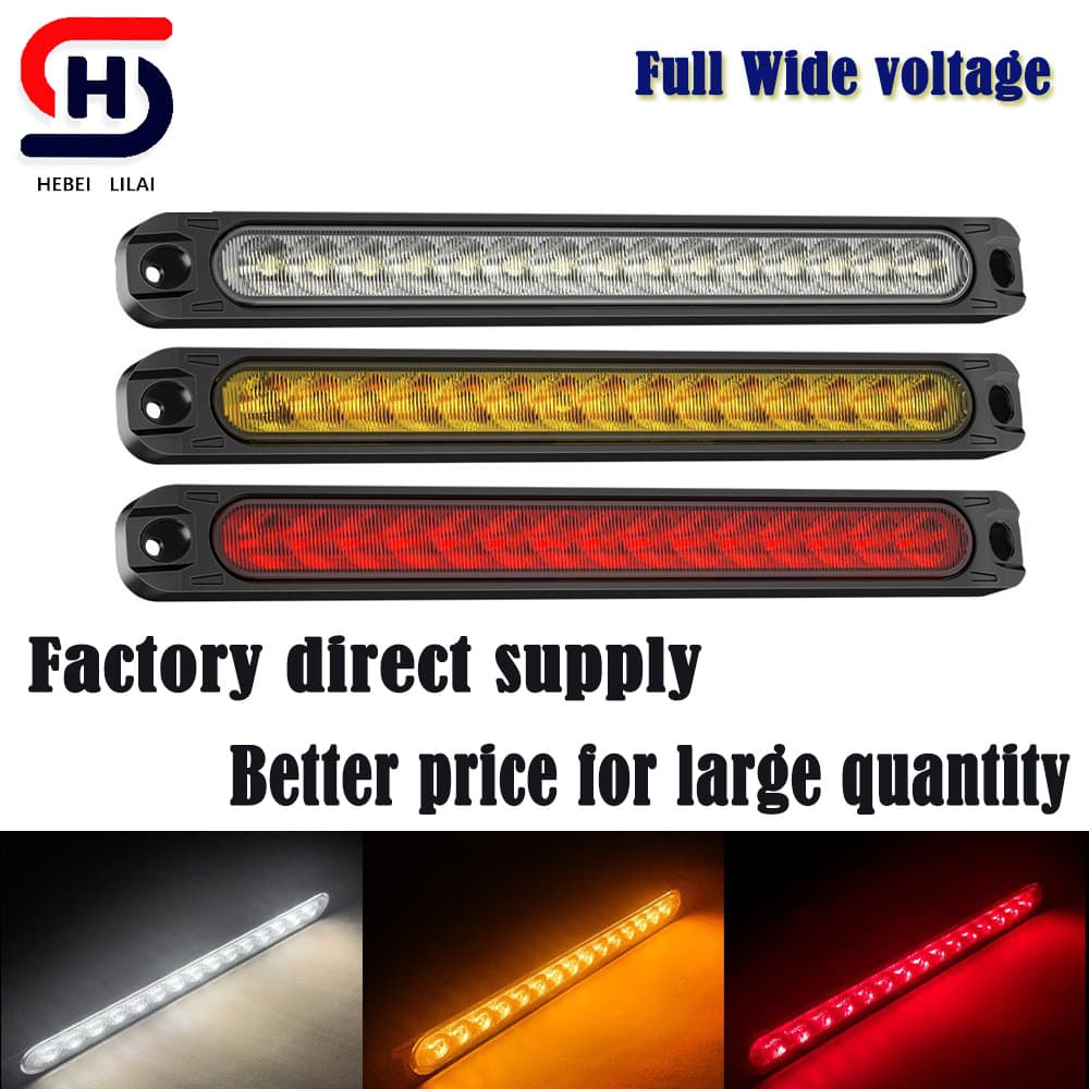 12V 24V 15LED Waterproof Modified Light Bar High Brake Tail
