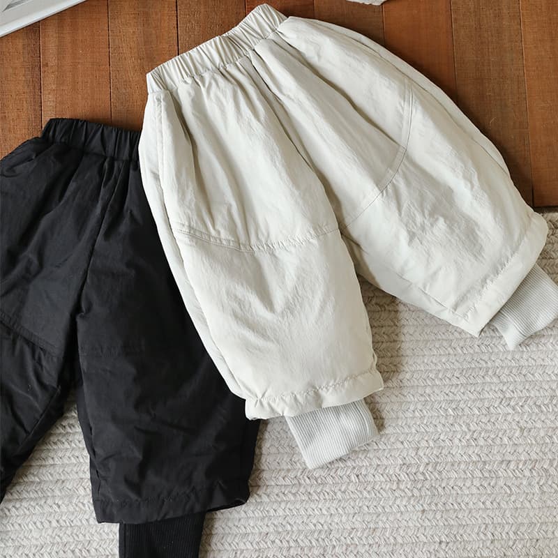 New Kids' 90 National Standard White Duck Down Pants, Stylish Loose-fit Windproof Warm Trousers for Toddlers and Children in Korean Style