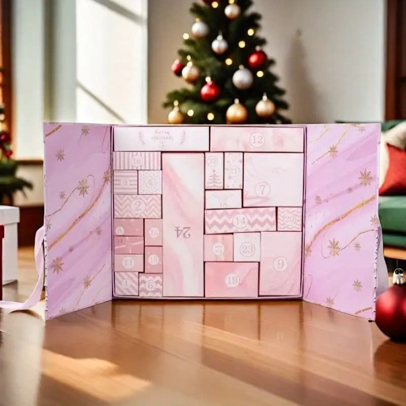 Cross-Border 24-Day Magnetic Christmas Countdown Calendar Surprise Gift Box