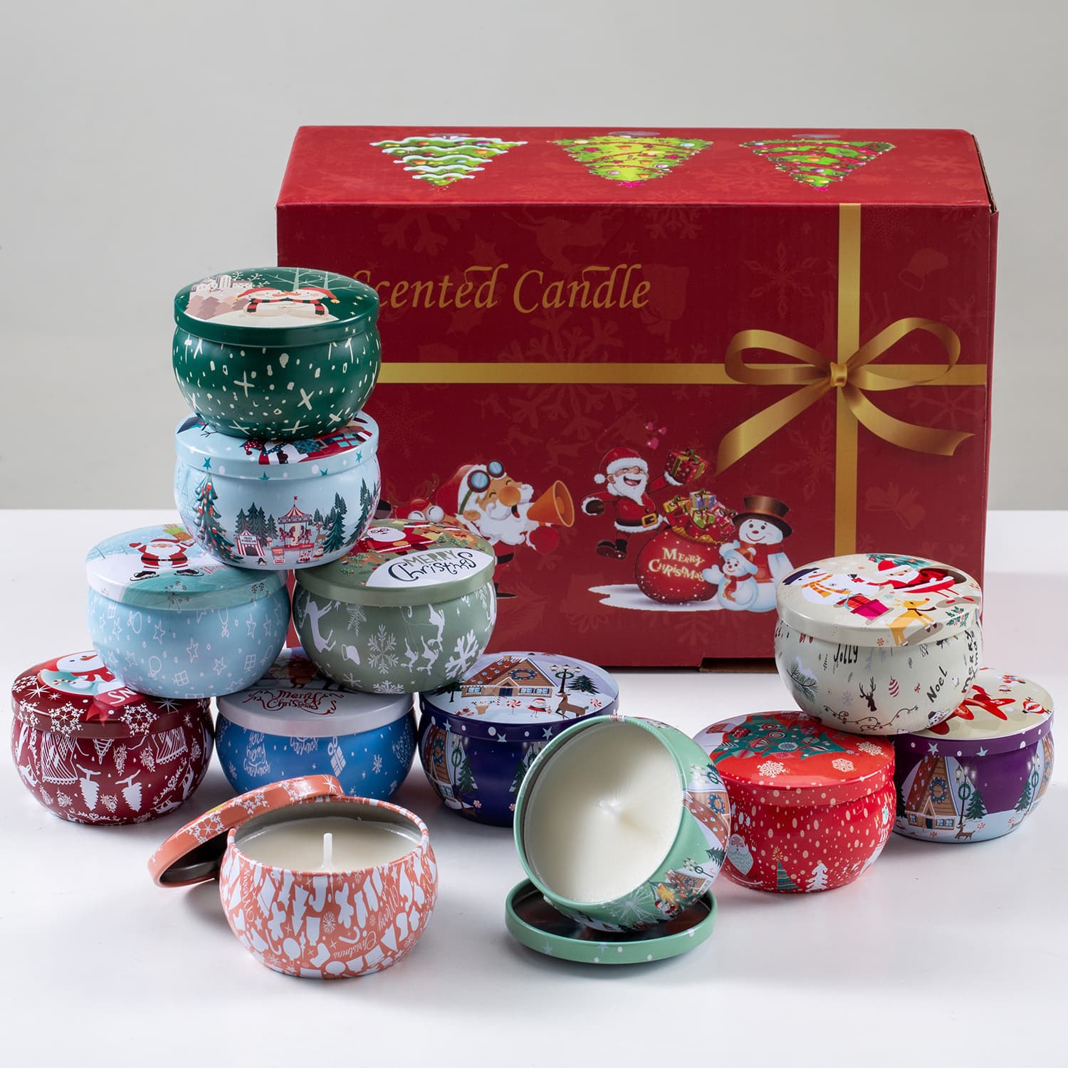 Cross-Border Christmas Scented Candle Gift Set Soy Wax Portable Travel Candle Holiday Gift Scented Candle
