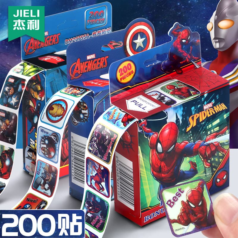Spider-Man stickers Iron Man stickers Avengers waterproof Ultraman stickers Captain America boys encourage children