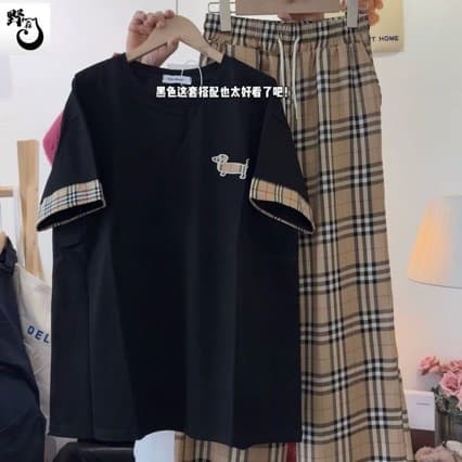 Women's and Teens' Summer Classic Print Loose Short-Sleeve T-Shirt Casual Personalized New 2026 Korean Style