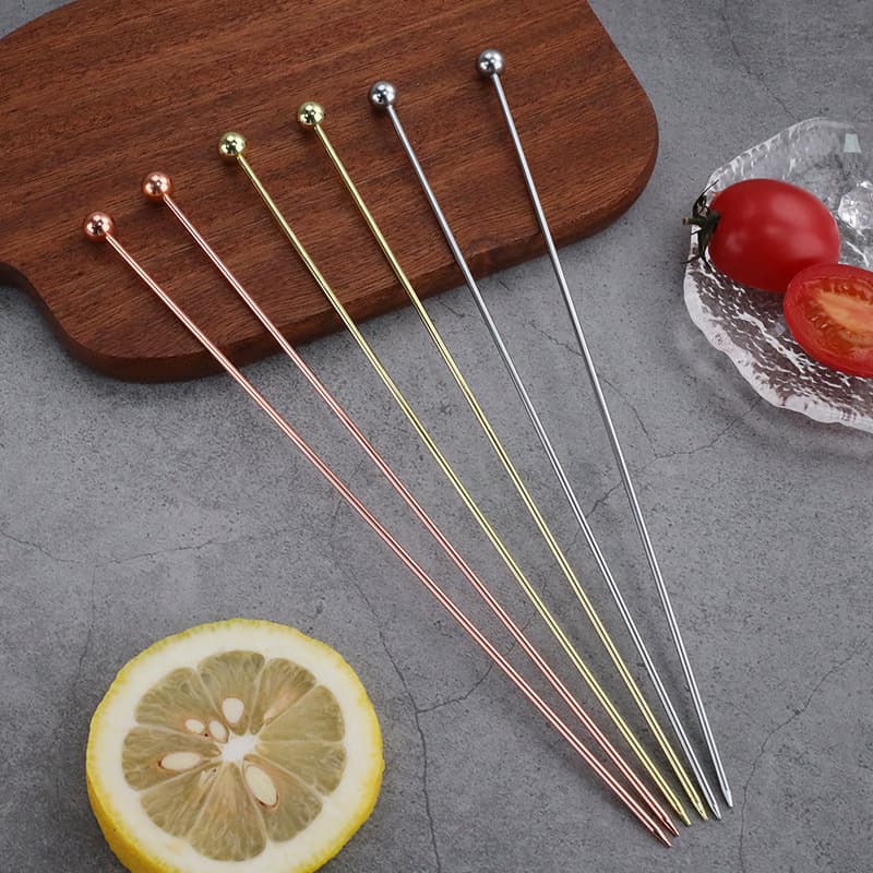 20CM Stainless Steel Bar Fruit Picks Creative Cocktail Wine Garnish Picks Bartending Tools