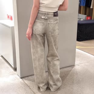 Original Design! Shenzhen Nanyou LW2026 Spring/Summer New Dirty Dark Texture Metal Button Retro High-Waist Jeans
