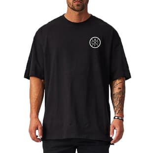 Cross-Border Fitness Big Size Top T-Shirt Loose Men's 240g Half-Sleeve Base Layer European American Summer Muscle Casual