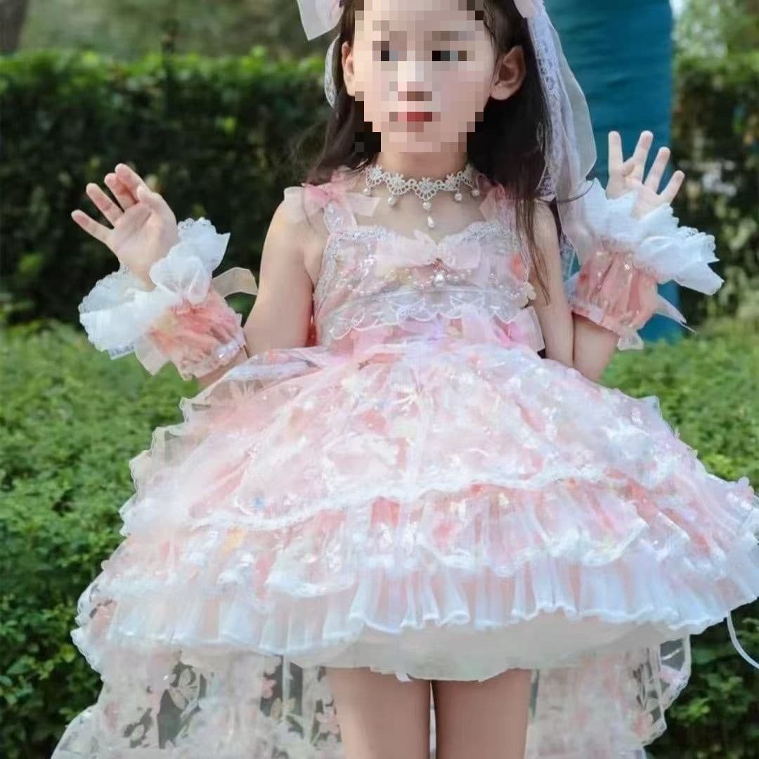 Dopamine Girls' Flower Fairy Lolita Princess Dress, New Children's Dress Birthday Camisole Dress