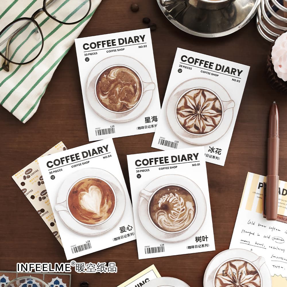 Infeel.Me coffee diary series writing paper sticky notes creative American student study office memo