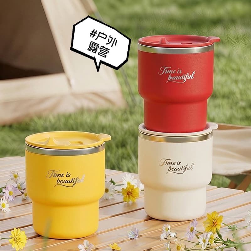 304 stainless steel mug with lid, oatmeal tea cup, office water cup, outdoor coffee cup, tumbler