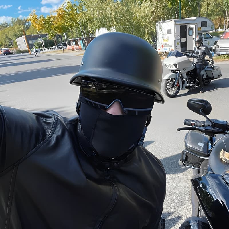 New National Standard 3C Certified Oversized Retro Motorcycle Helmet, German-Style Steel Helmet Cap, Soldier Helmet, Cruiser Half Helmet