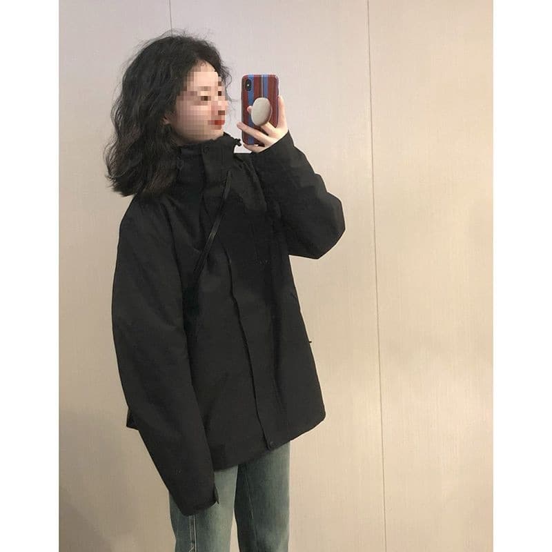 American Style Women's Coat Autumn New Design Niche Windproof Waterproof National Trend Windbreaker Trendy Corduroy Rabbit Fur
