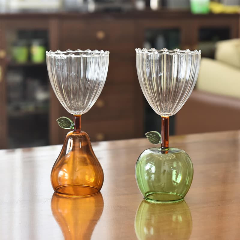 Flower and Fruit Series Creative Champagne Glass Wine Glass Stemmed Cocktail Glass Glass Wine Glass Fruit Cup Beverage Cup