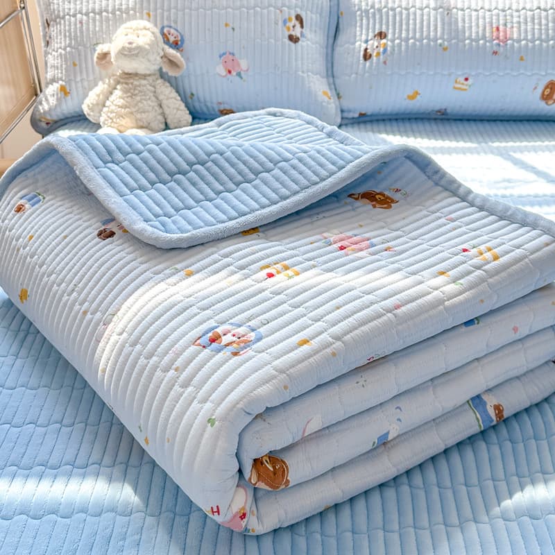 Double-layered milk fleece mattress cover, single piece, 2025 new winter style, fleece-lined and thickened baby fleece mattress protector.