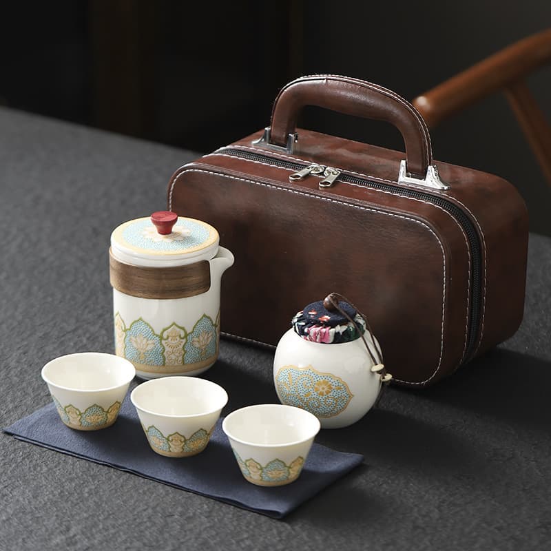 Travel Tea Set Outdoor Camping Portable Kung Fu Tea Set Special Fast Brew Cup Teapot Business Gift