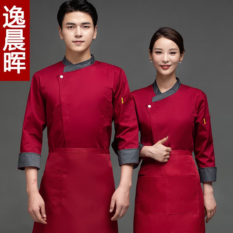 Hotel Chef Coat Long Sleeve Autumn Winter Men's Restaurant Chef Work Uniform Kitchen Back Kitchen Chef Clothing Women
