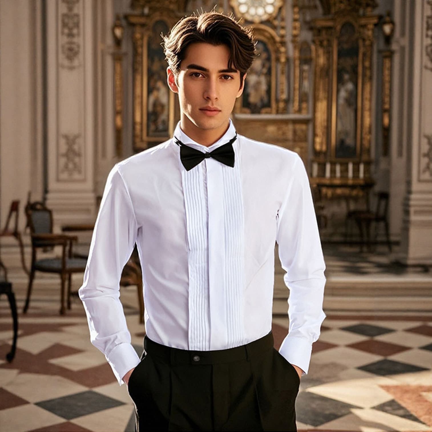 Wedding Tailored Shirt Men's Tuxedo Collar Best Man Groomsmen Formal Wear Large Size Men's Clothing Wedding Performance Suit