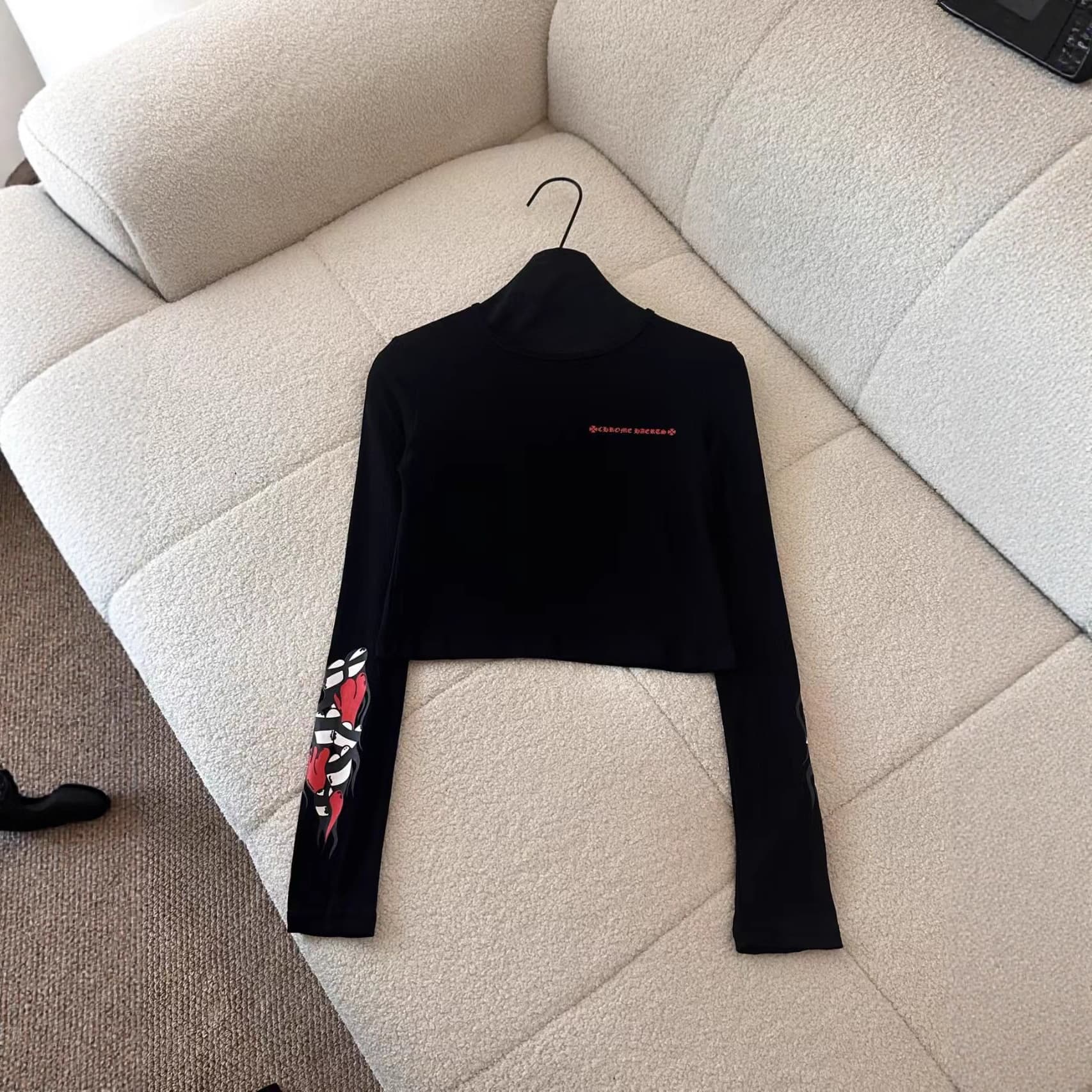 High Quality ~ 2025 New Letter Print Crew Neck Regular Shoulder Long Sleeve T-Shirt Women Slimming Fit Base Layer Top