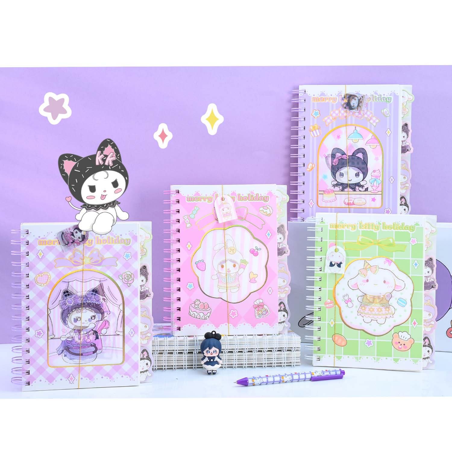 Creative Cartoon A5 Coil Notebook High-Looking Side-folding Classification Notebook Student Raster Cute Notepad Gift