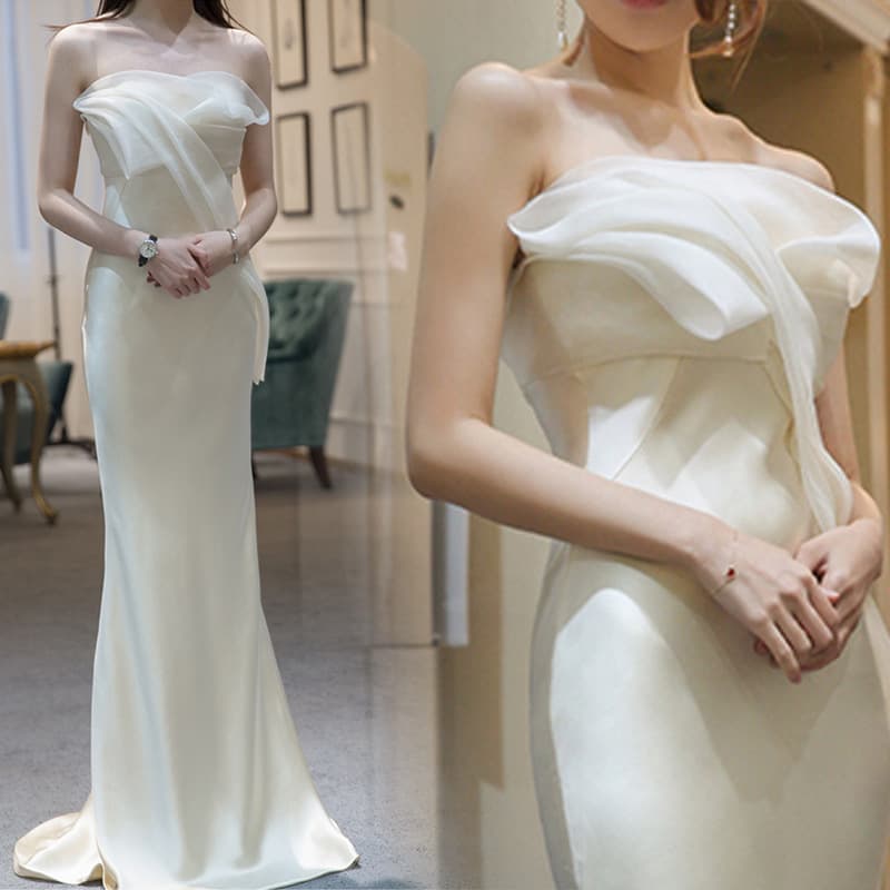 Evening dress fishtail banquet slimming bride birthday party annual meeting host elegant lady dress women
