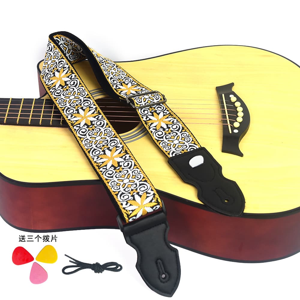 Guitar Embroidered Strap, No Drilling Required, Wide and Thickened, Unisex, High Appearance, Universal, Electric Guitar