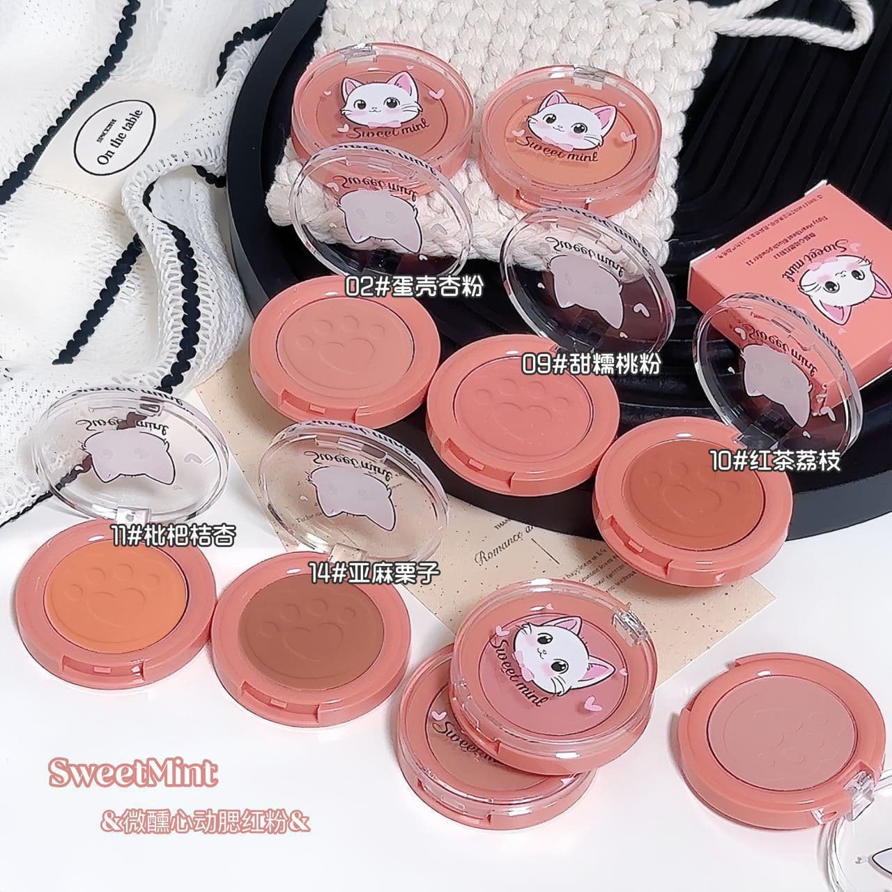 sweet mint slightly tipsy blush powder natural brightening white powder delicate vitality girl rouge powder