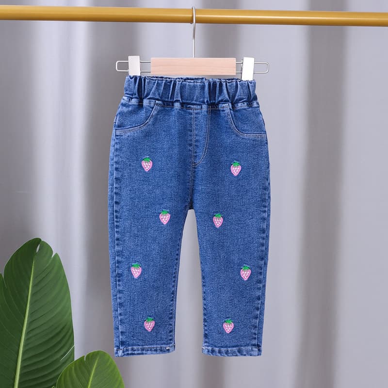 2026 New Korean Style Spring/Autumn Girls' Jeans Long Pants Children's Spring Outfit Loose Fashionable Pants