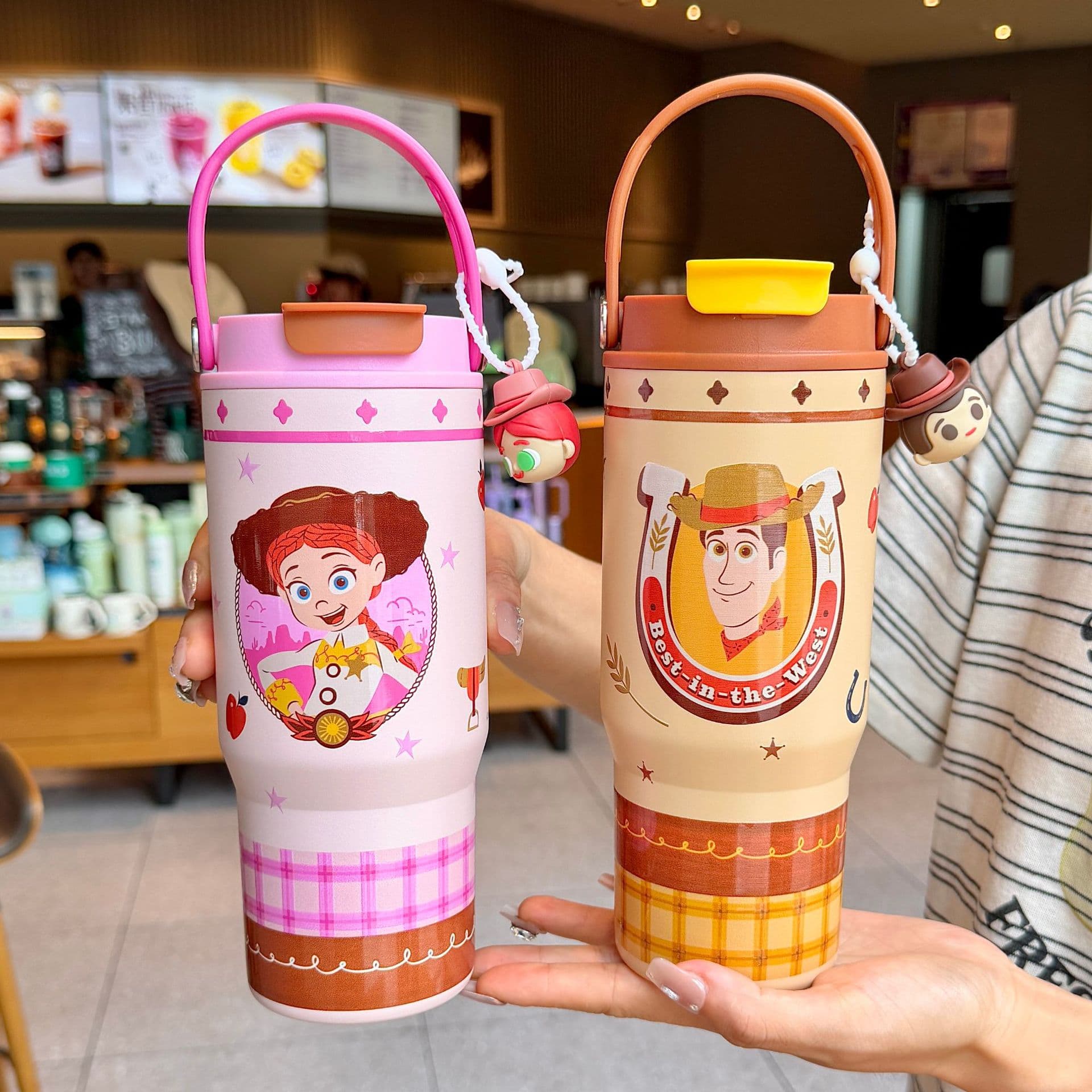 Toy Story co-branded high-looking large-capacity ice cup thermos cup for school special straw kettle water cup