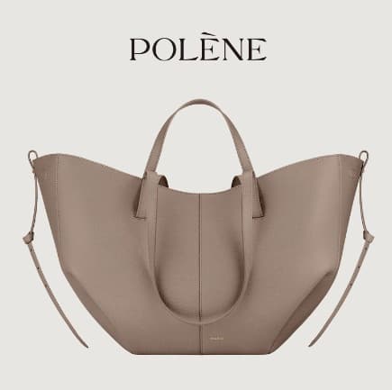 Polene Cyme Wing Bag Cowhide Large Capacity Commuter Tote Handbag Shoulder Bag Fashion Women's Bag
