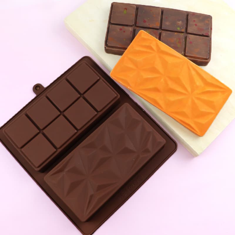 Cross-border Diamond Square Silicone Chocolate Bar Rectangular Food-Grade Silicone Baking Mold DIY Kitchen Use