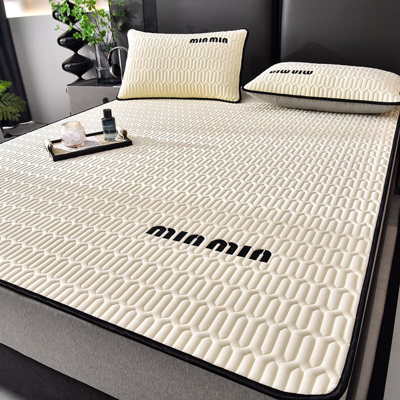 Summer Latex Cooling Mat Three-Piece Set Summer Ice Silk Sheet Fitted Sheet Dorm Washable Single Air Conditioning Mat Cooling Pad