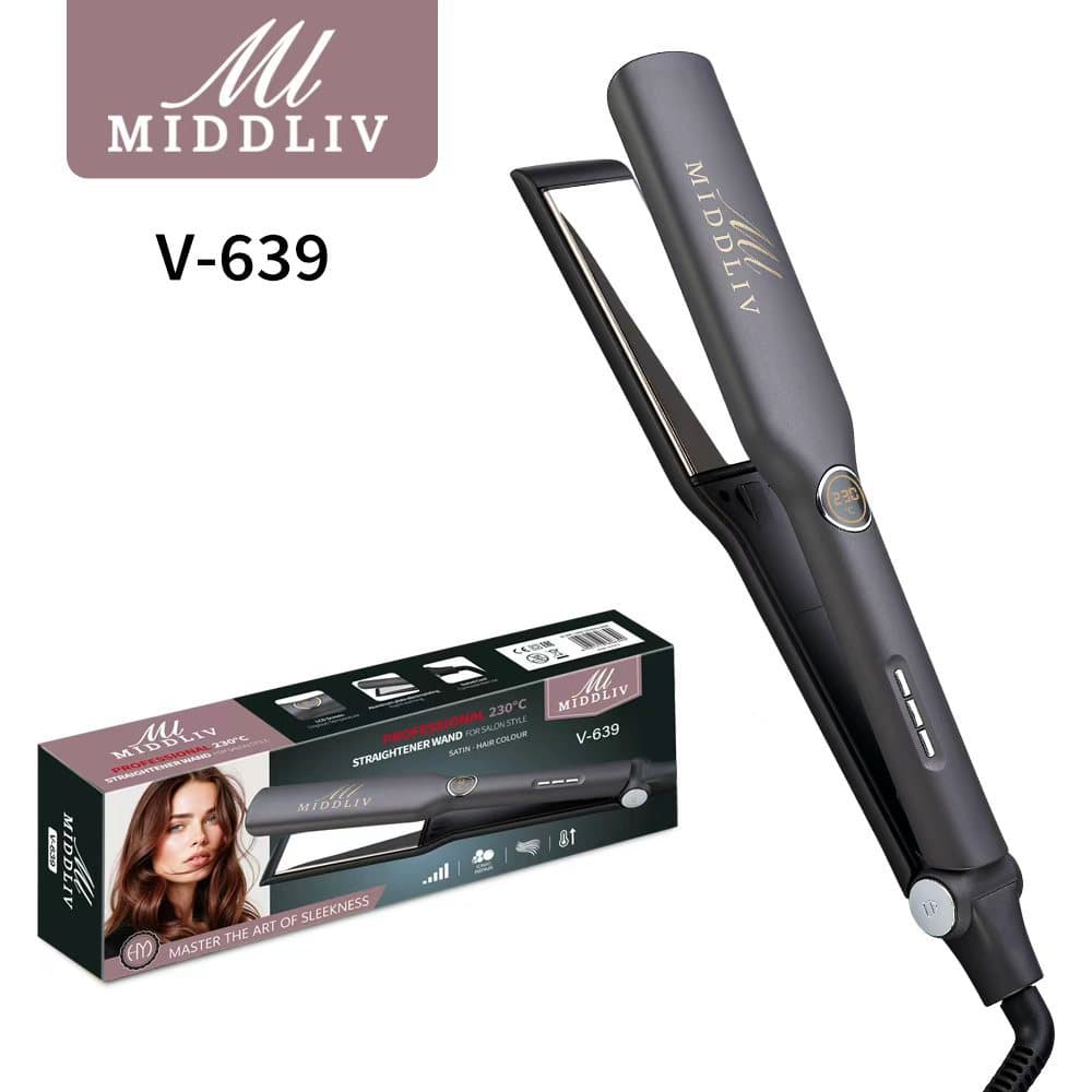 Wide Hair Straightening Flat Iron for Home Salon Barbershop, Fast Styling Without Damaging Hair