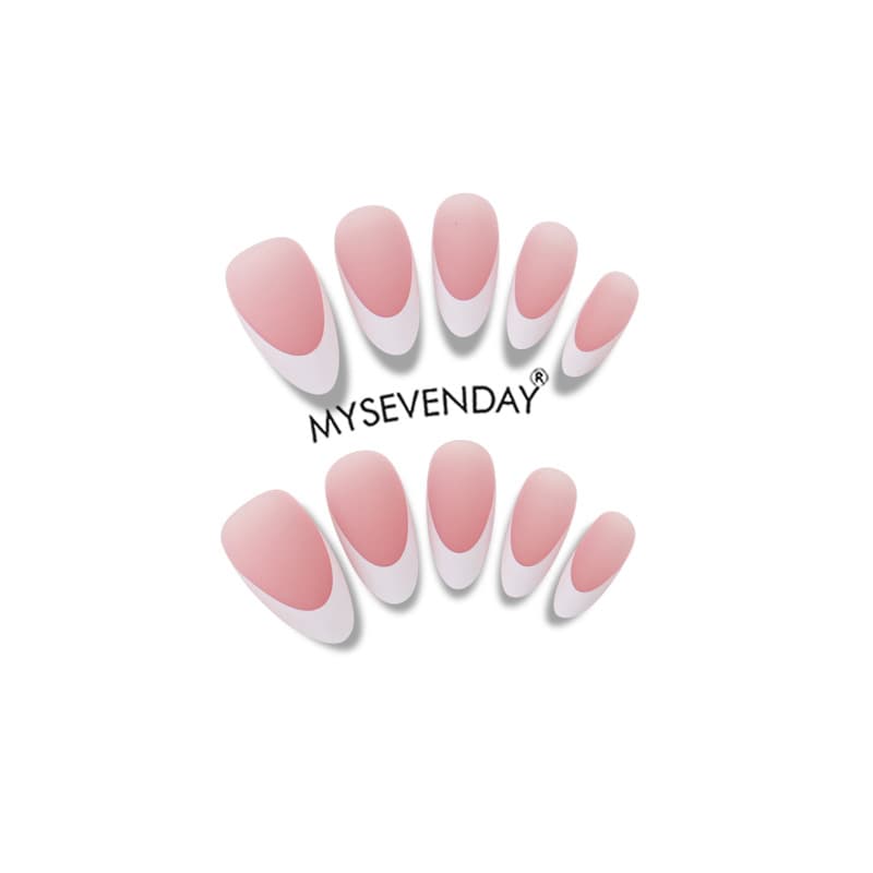 Cross-border hot selling wearable nails milky white water drop nails high-end white nude pink fake nail stickers 30 pieces available for wholesale