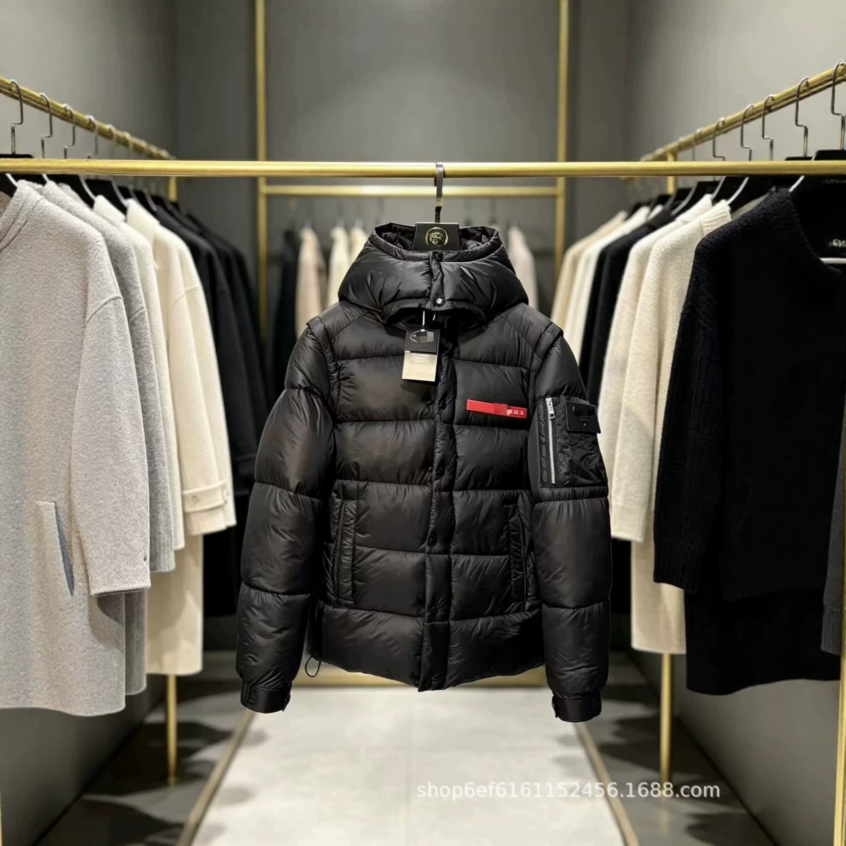P's matte high version detachable sleeve Maya down jacket 70th anniversary warm jacket for men and women