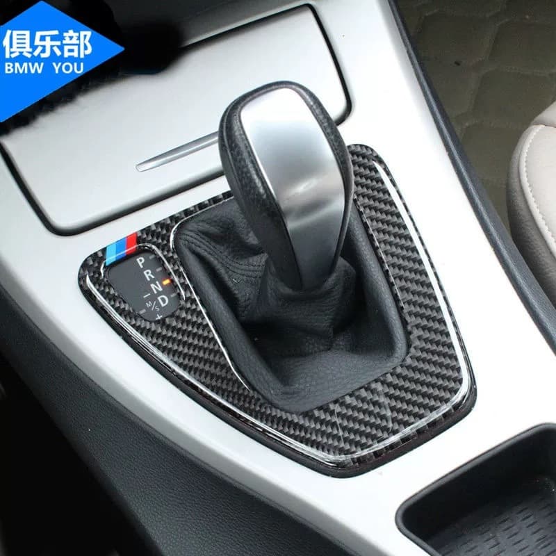 For BMW 05-12 E90/E92/E93 Center Console Shift Panel Trim Interior Modification Carbon Fiber Cover