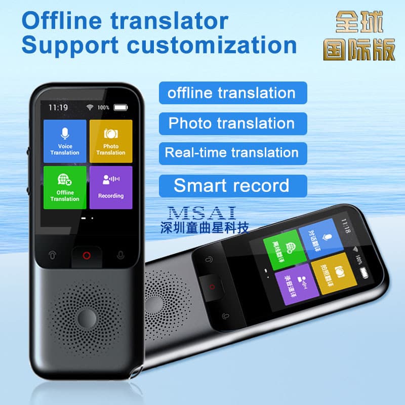 Foreign trade export T11 offline intelligent AI translator, photo translation earphone, human simultaneous interpretation equipment factory